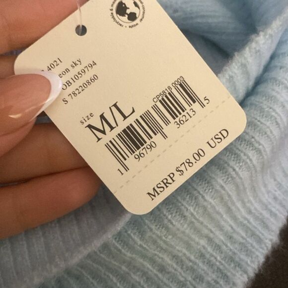 Free People NWT Pullover V neck Sweater size M/L - Picture 5 of 5